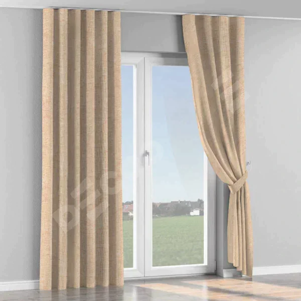 Комплект штор рогожка димаут персиковый, на тесьме «Волна»