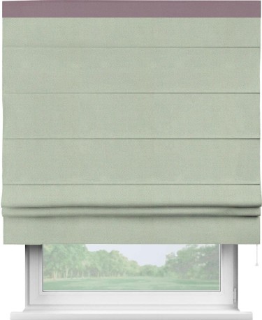 Римская штора «Кортин» с кантом Кинг, для проема, ткань блэкаут однотонный светло-серый