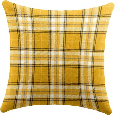 Подушка квадратная Cortin «Желто-горчичная клетка»