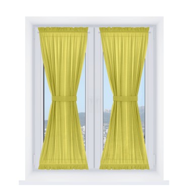 Штора песочные часы «Кортин», ткань лён салатовый