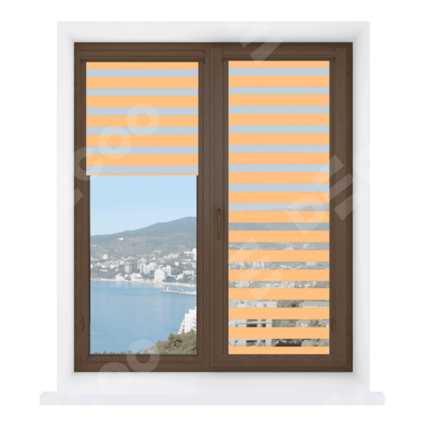 Рулонная штора День-ночь Уни 2 Basic морковный, размеры от 20 до 120 см