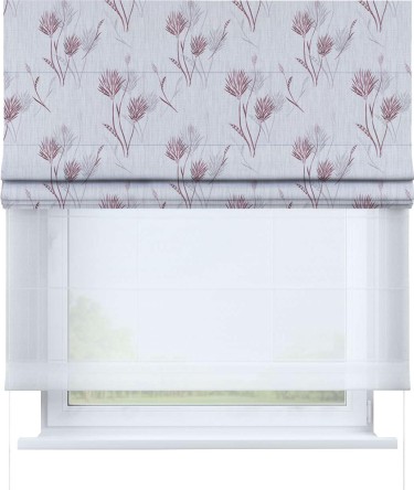 Римская штора «Кортин» день-ночь «Полевые травы серый»