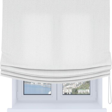 Римская штора Soft с мягкими складками, ткань лён белоснежный
