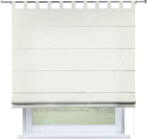 Римская штора на петлях «Кортин», ткань лён молочный